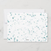 Invitation Flocons de neige froids d'hiver de couleur sarcell (Dos)