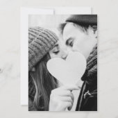 Invitation Flocons de neige hivernaux Écriture élégante Photo (Dos)