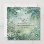 Invitation Flocons de neige Merveilleux Hiver Doré (Dos)