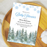 Flocons de neige Sapins Fête de bébé d'hiver