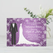 Invitation Flocons de neige sur le dîner pourpre de (Debout devant)