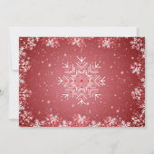 Invitation Flocons de neige sur le dîner rouge de répétition (Dos)