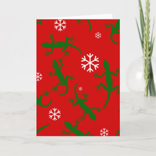 Invitation flocons de noël geckos (Devant)