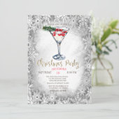 Invitation Flocons de Noël Martini Gris Noël (Debout devant)