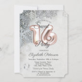 Invitation Flocons Élégants Sweet 16 (Devant)