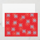 Invitation Flocons Rouges de Noël Script Joyeux Noël avec Wr (Devant / Derrière)