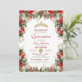 Invitation Flor de Noël de Pascua Red Holiday Quinceañera (Debout devant)