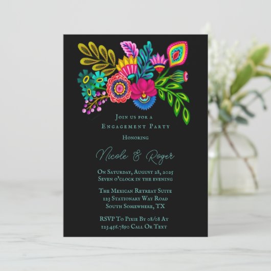 Invitation Flora Coloré Mexicain (Debout devant)