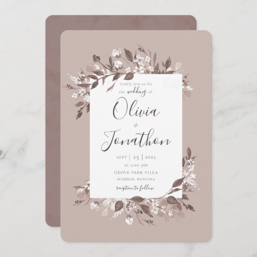 Invitation Flora d'automne (Devant / Derrière)