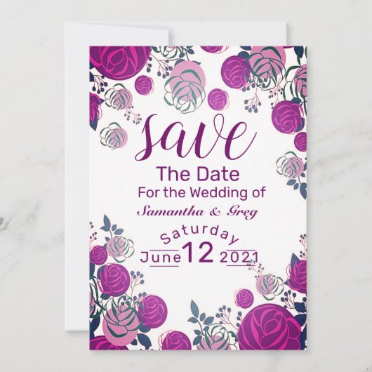 Invitation Flora enregistrer l'invitation de date (Devant)