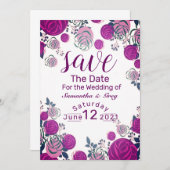 Invitation Flora enregistrer l'invitation de date (Devant / Derrière)