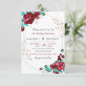 Invitation Flora Fleurs & feuilles Mariage Bourgogne Inviter (Debout devant)