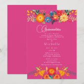 Invitation Flora - Quincinera 15e anniversaire (Devant / Derrière)