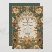Invitation Flora Vintage Art nouveau (Devant / Derrière)