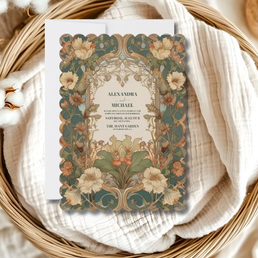 Invitation Flora Vintage Art nouveau Mariage