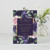 Invitation Floraison | Anniversaire de la couronne rose et vi (Debout devant)