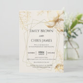 Invitation Floraison dorée | Cérémonie Mariage moderne (Debout devant)