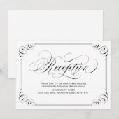 Invitation Floraison élégante vintage calligraphie réception (Devant / Derrière)
