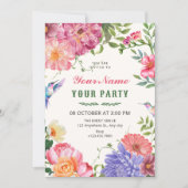 Invitation Floraison florale artistique (Devant)