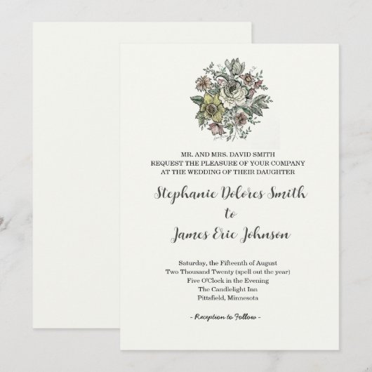 Invitation FLORAISON (fr. floraison) (Devant / Derrière)