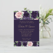 Invitation Floraison | Garland rose et violet foncé (Debout devant)