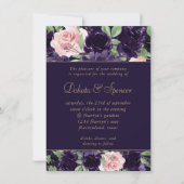 Invitation Floraison | Garland rose et violet foncé (Devant)