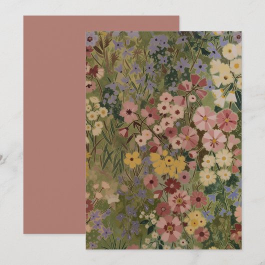 Invitation Floraison printanière éternelle (Devant / Derrière)