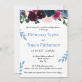 Invitation Floraisons Bleues - Mariage Couple Cadeau (Devant)