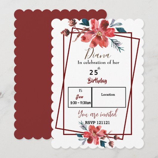 Invitation Floral (Devant / Derrière)