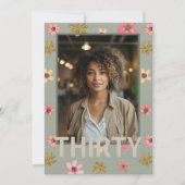 Invitation Floral 30 Trente Anniversaire Soirée Boho Moderne (Devant)