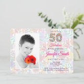 Invitation Floral 50 et fabuleux 50e anniversaire (Debout devant)