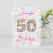 Invitation Floral 50 et fabuleux 50e anniversaire (Debout devant)