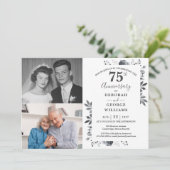 Invitation Floral 70e anniversaire du Mariage Alors et mainte (Debout devant)