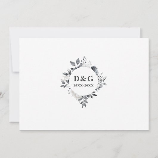 Invitation Floral 70e anniversaire du Mariage Alors et mainte (Dos)