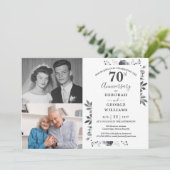 Invitation Floral 70e anniversaire du Mariage Alors et mainte (Debout devant)