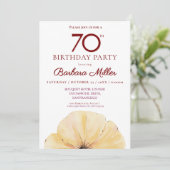 Invitation Floral 70e Anniversaire - Elégante Chute Jaune (Debout devant)