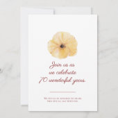 Invitation Floral 70e Anniversaire - Elégante Chute Jaune (Dos)