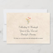 Invitation Floral 70e anniversaire Fleurs sauvages 70 ans fêt (Dos)
