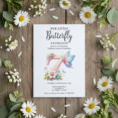 Invitation Floral 7ème papillon Anniversaire Printemps Jardin