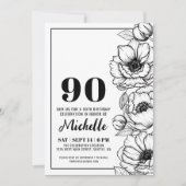 Invitation Floral 90e anniversaire (Devant)