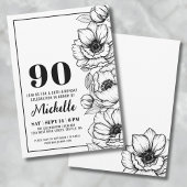 Invitation Floral 90e anniversaire