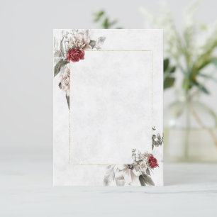 Invitation Floral à budget vierge en rouge et mariage brumeux