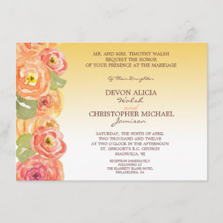 Invitation floral abstrait de mariage de automne