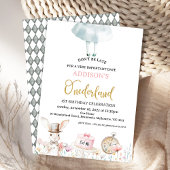 Invitation Floral Alice dans l'Onederland 1er anniversaire
