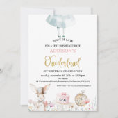 Invitation Floral Alice dans l'Onederland 1er anniversaire (Devant)