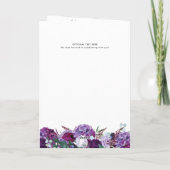 Invitation Floral All-in-One Purple Flowers Mariage (Dos)