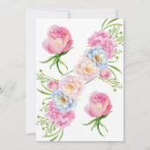 Invitation Floral Amour en fleur rose douche nuptiale d'été (Dos)