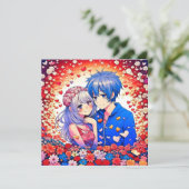 Invitation Floral Anime Mariage à thème (Debout devant)