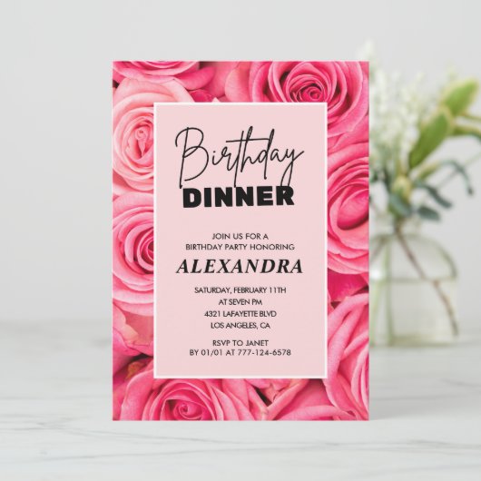 Invitation Floral Anniversaire dîner 86e anniversaire invitat (Debout devant)