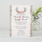 Invitation Floral Antlers Rustique Mariage Personnalisé (Debout devant)